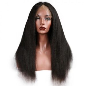 BeautifulNatural Black Kinky Straight 10A Grade Lace Front Wig